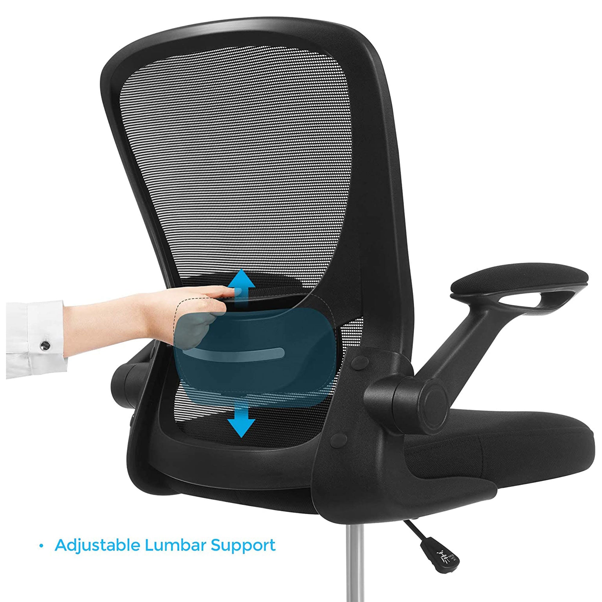 Drafting Chair - Mesh - Black - Ergonomic with Height Adjustable Lumbar Support and Footrest
