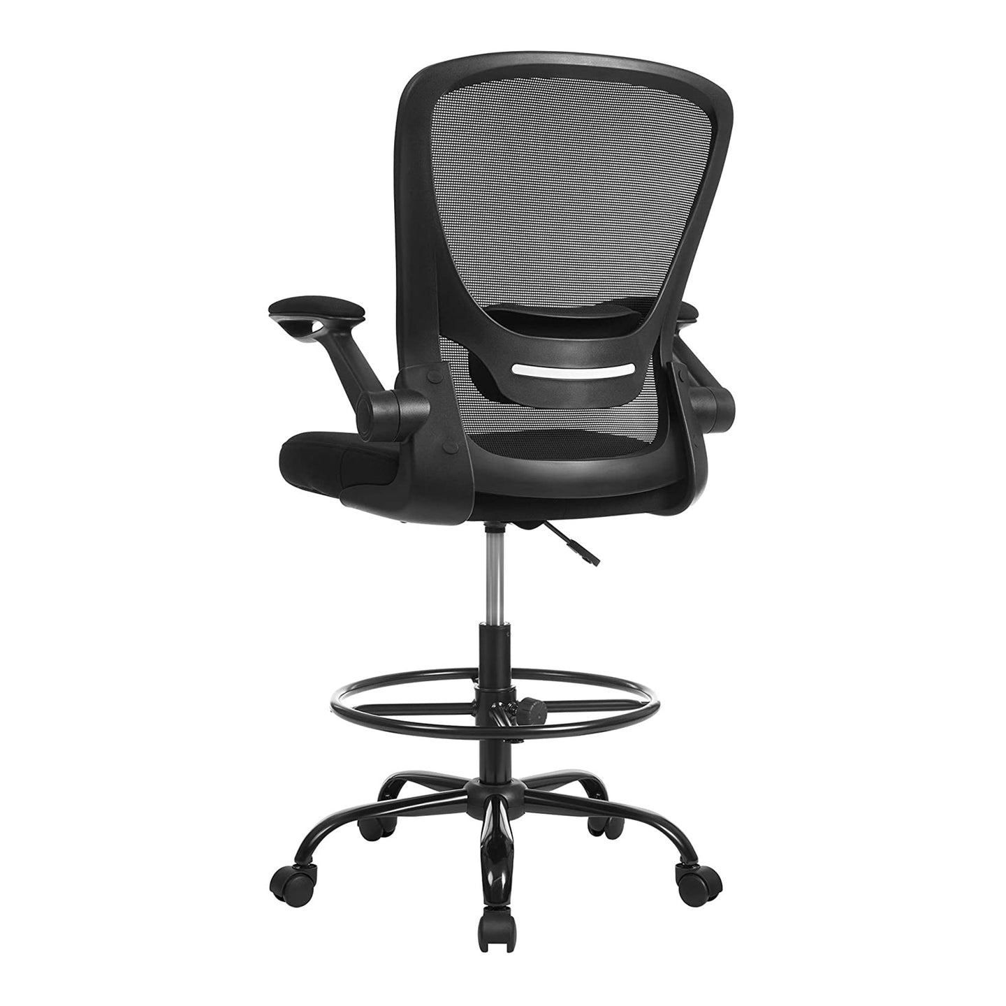 Drafting Chair - Mesh - Black - Ergonomic with Height Adjustable Lumbar Support and Footrest