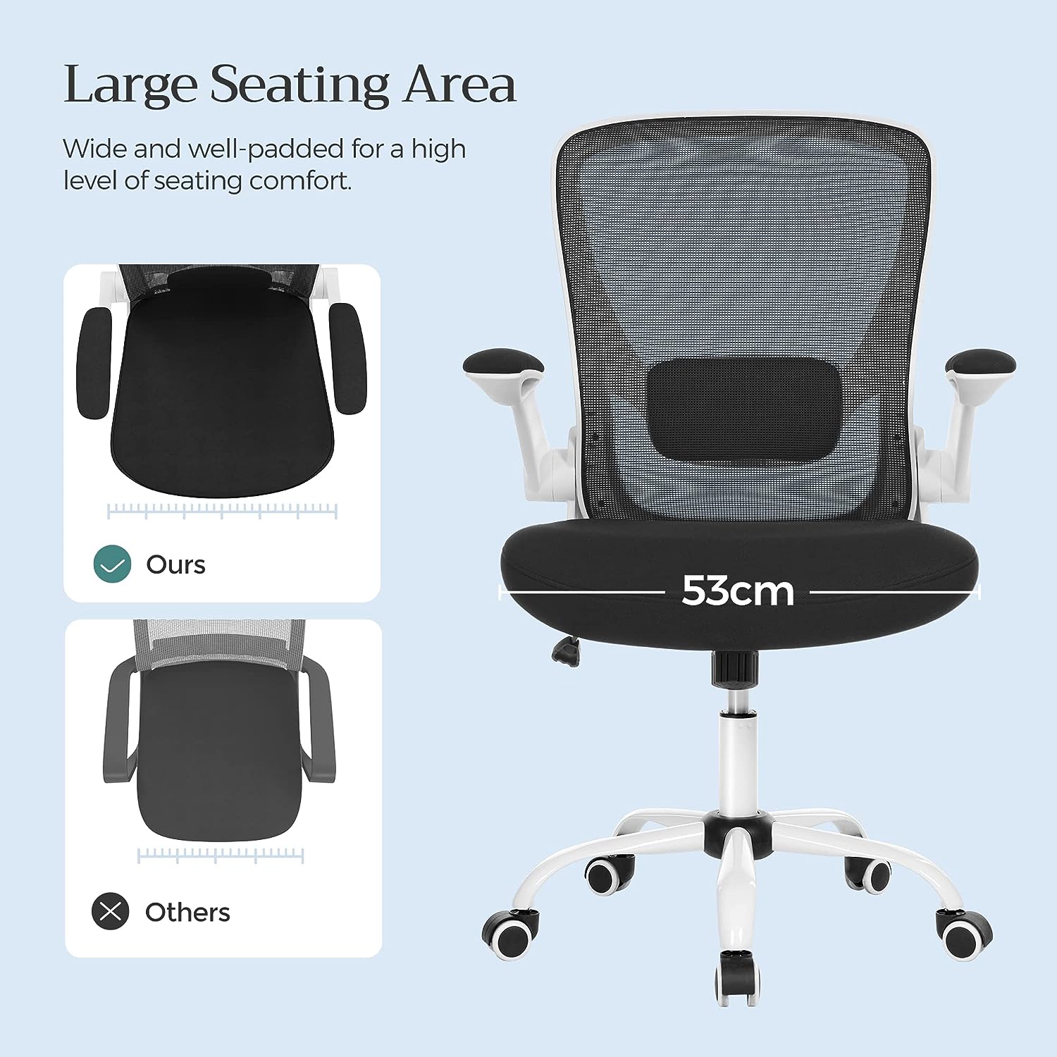 Ergonomic Office Chair - Mesh - Black - Adjustable Lumbar Support