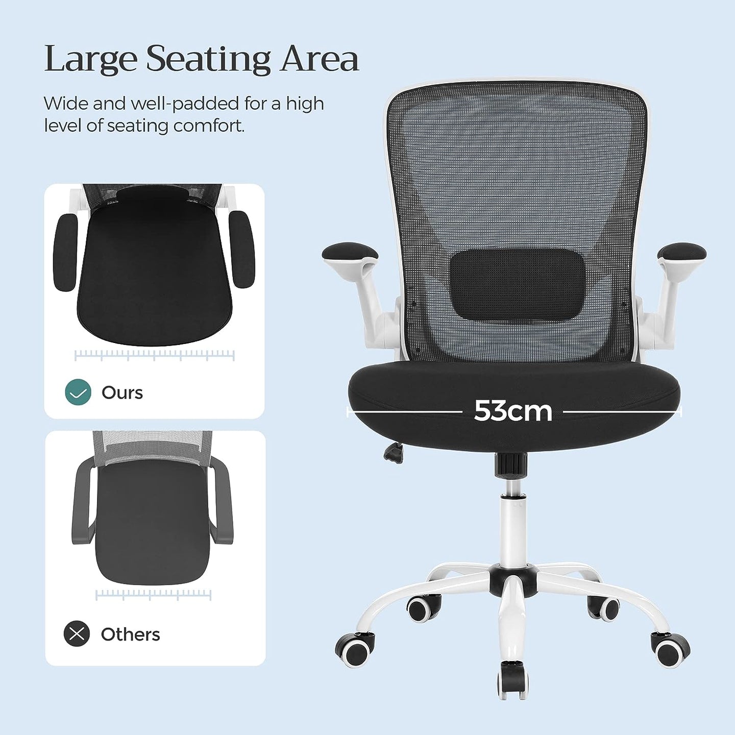 Ergonomic Office Chair - Mesh - Black - Adjustable Lumbar Support
