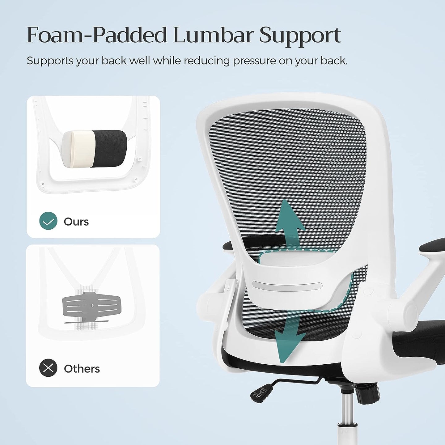 Ergonomic Office Chair - Mesh - Black - Adjustable Lumbar Support
