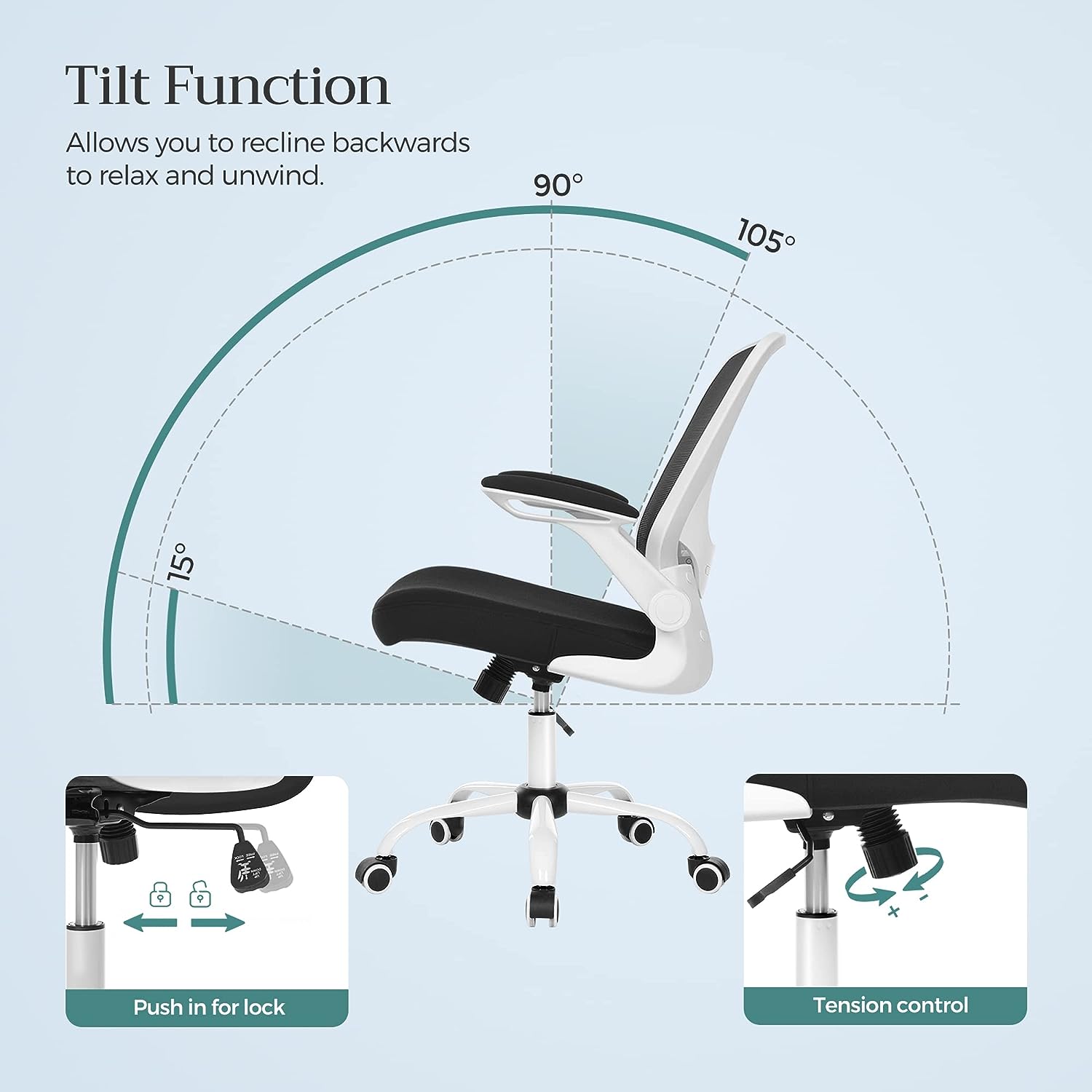 Ergonomic Office Chair - Mesh - Black - Adjustable Lumbar Support
