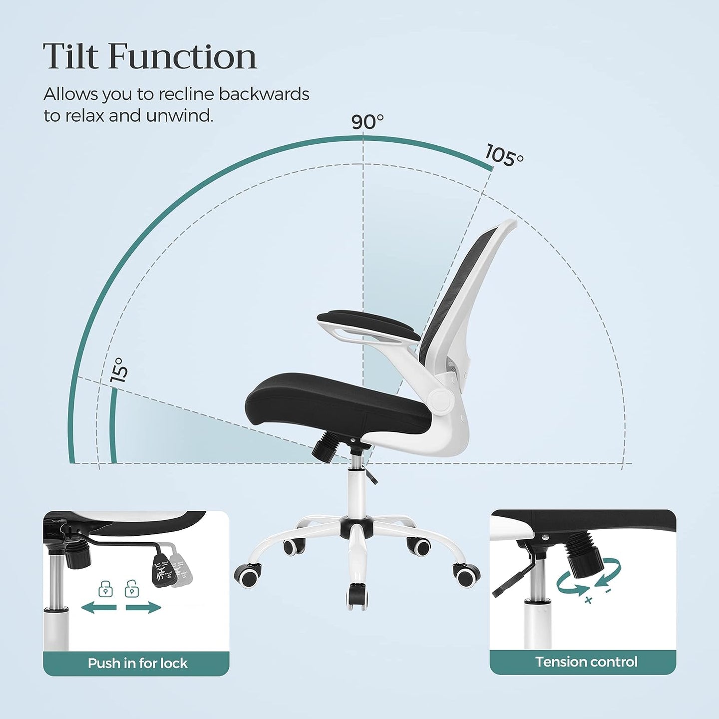 Ergonomic Office Chair - Mesh - Black - Adjustable Lumbar Support