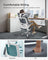 Ergonomic Office Chair - Mesh - Dove Grey - High Back with Lumbar Support and Foldable Armrests