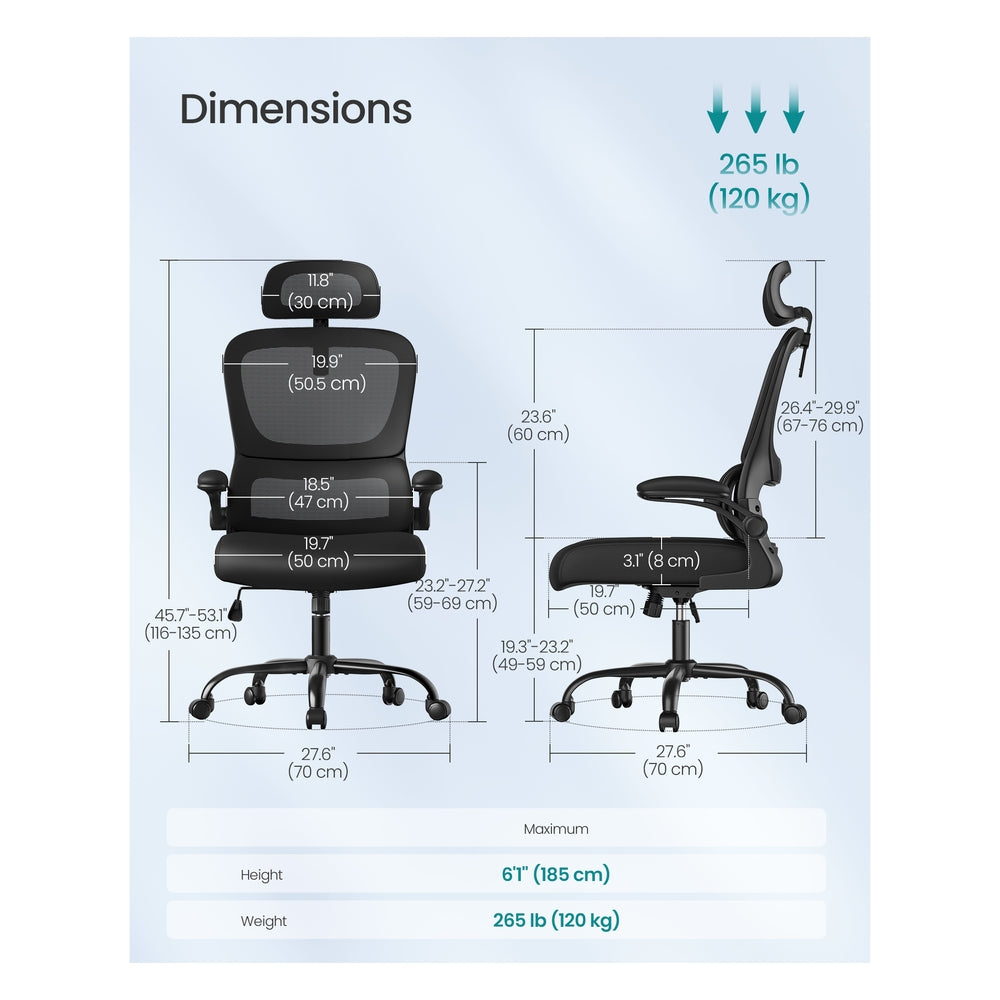 Office Chair - Steel and Polyester - Ink Black