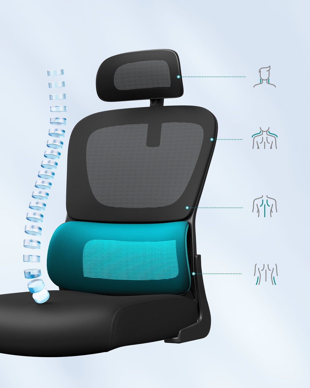 Office Chair - Steel and Polyester - Ink Black