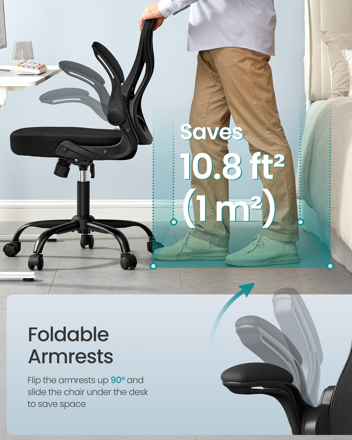 Ergonomic Office Chair - Steel and Non-Woven Fabric - Ink Black