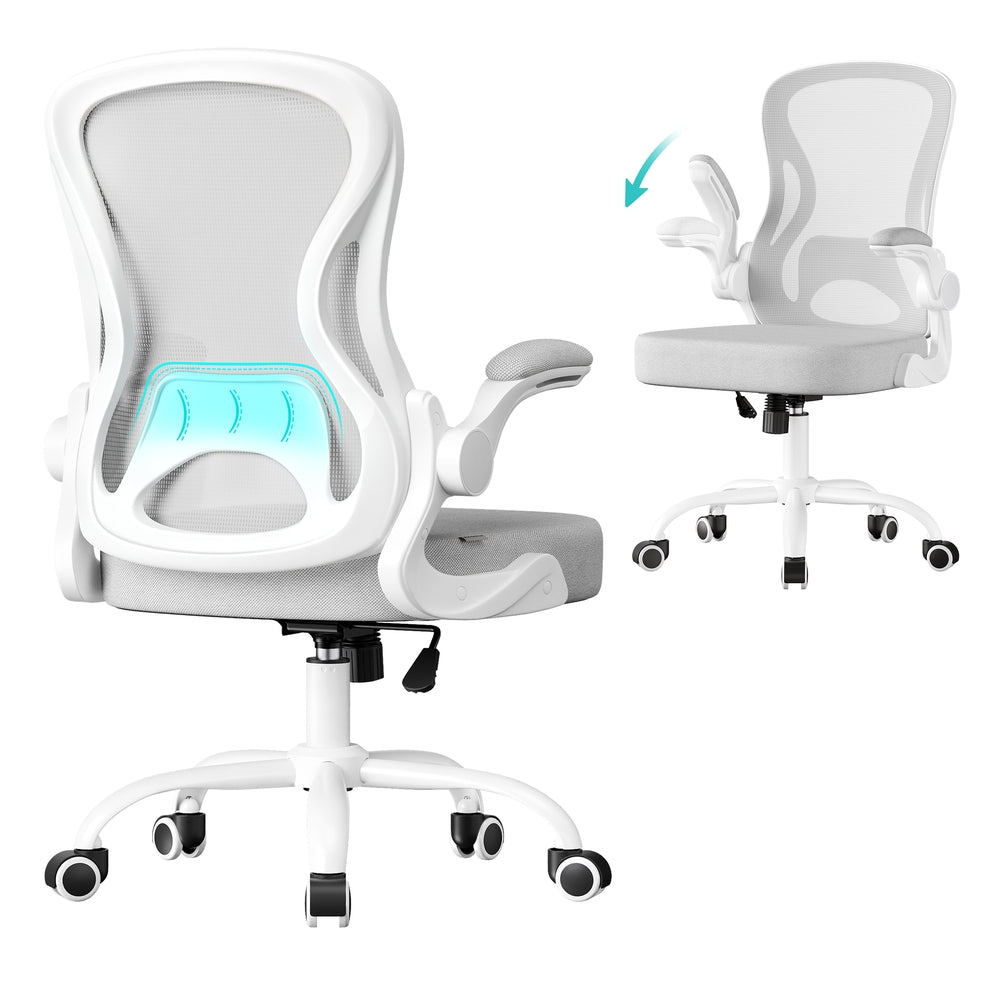 Ergonomic Office Chair - Steel and Non-Woven Fabric - Dove Grey