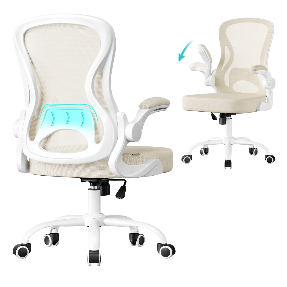 Ergonomic Office Chair - Steel and Non-Woven Fabric - Cappuccino Beige