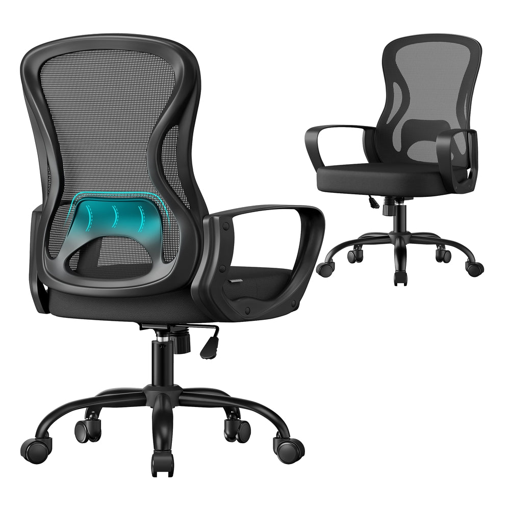 Ergonomic Office Chair - Steel and Non-Woven Fabric - Ink Black