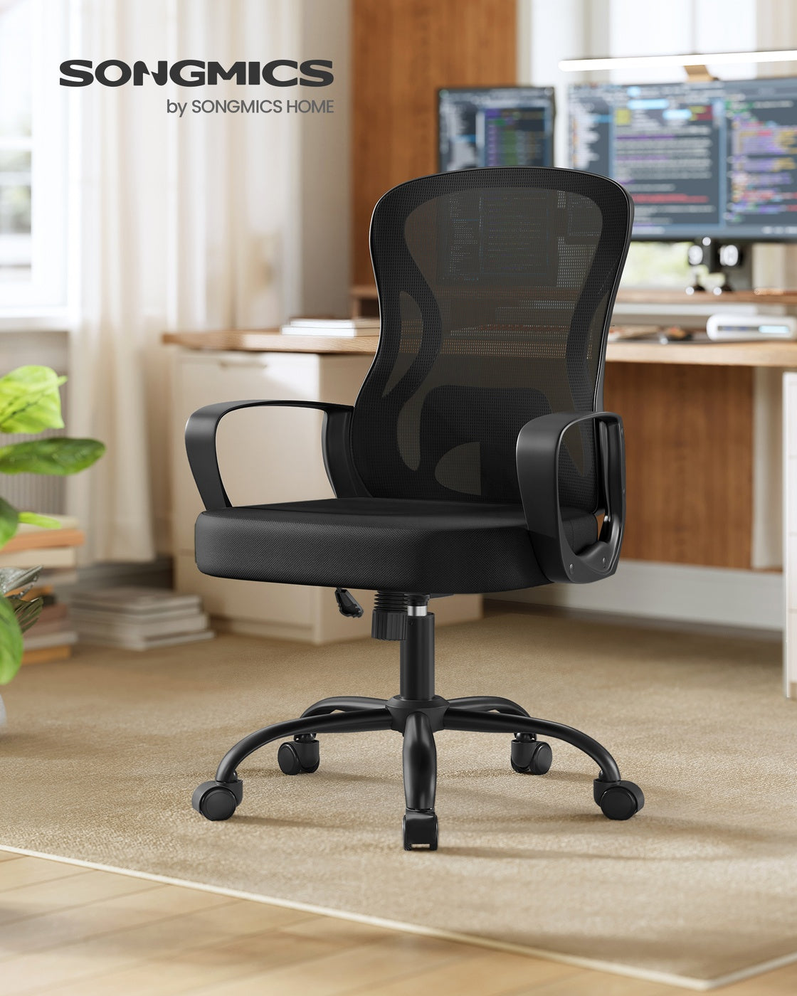Ergonomic Office Chair - Steel and Non-Woven Fabric - Ink Black