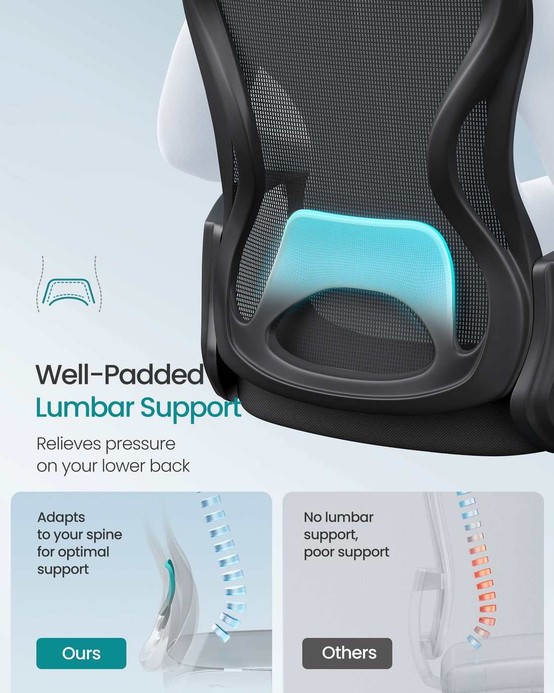 Ergonomic Office Chair - Steel and Non-Woven Fabric - Ink Black