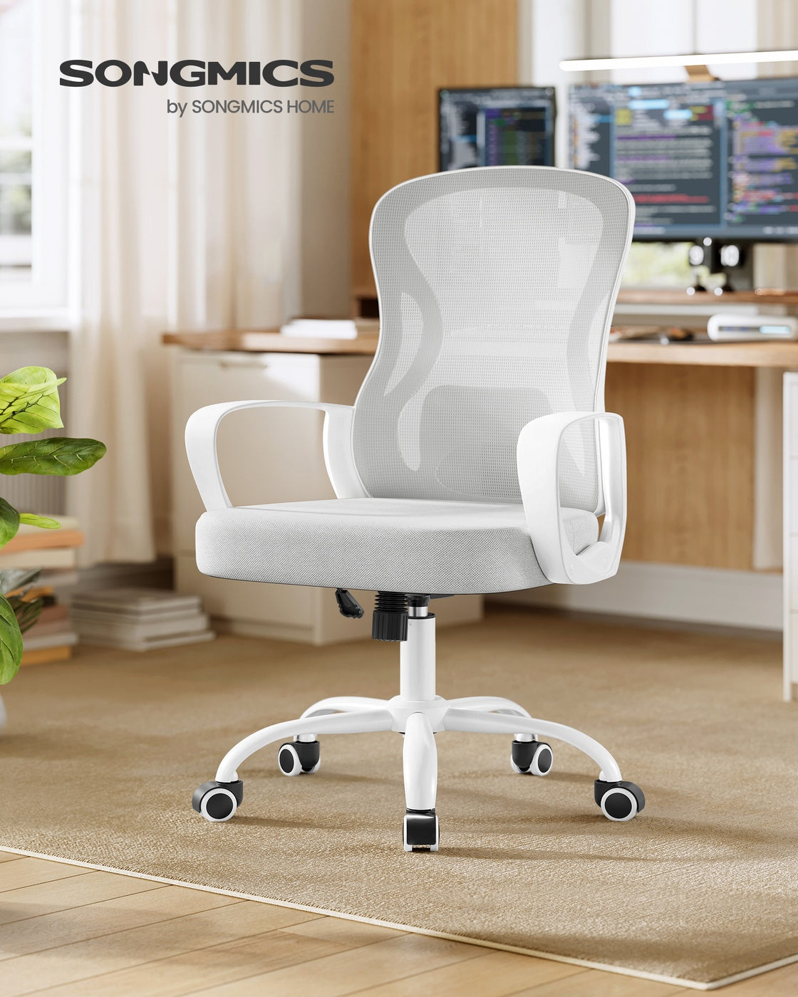 Office Chair - Ergonomic Mesh with Tilt - Grey - 63.5 x 58.5 x 94.5-104.5 cm