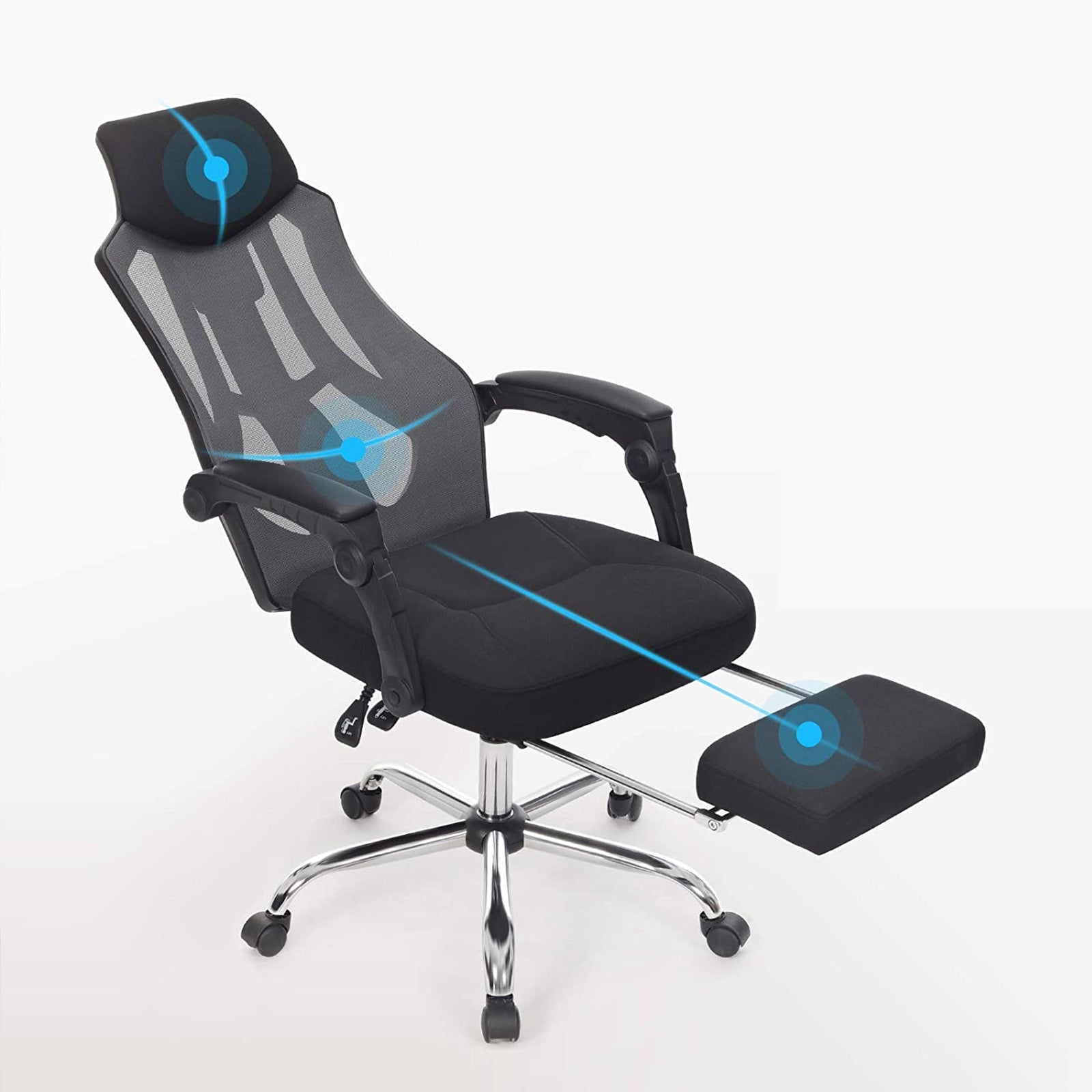 Ergonomic Swivel Chair - Mesh - Black and Dark Grey - Adjustable Height