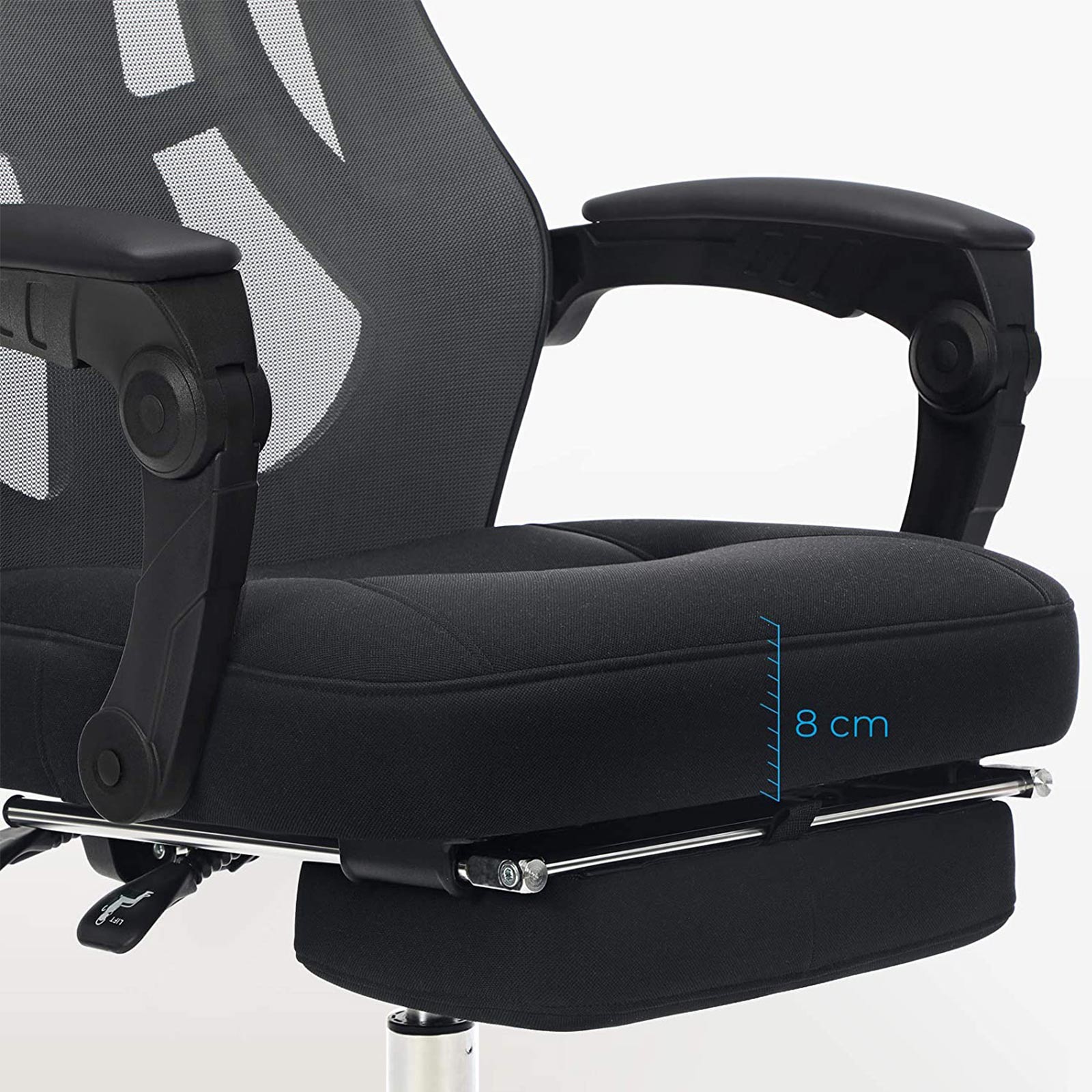 Ergonomic Swivel Chair - Mesh - Black and Dark Grey - Adjustable Height