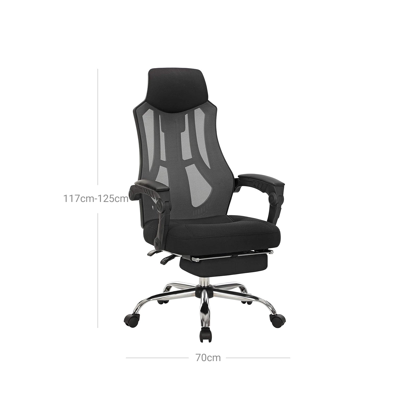 Ergonomic Swivel Chair - Mesh - Black and Dark Grey - Adjustable Height