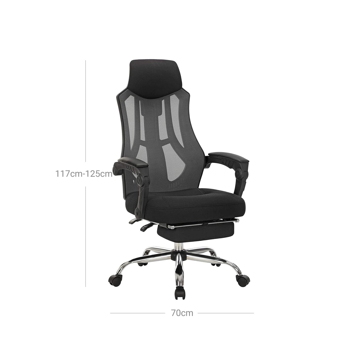 Ergonomic Swivel Chair - Mesh - Black and Dark Grey - Adjustable Height