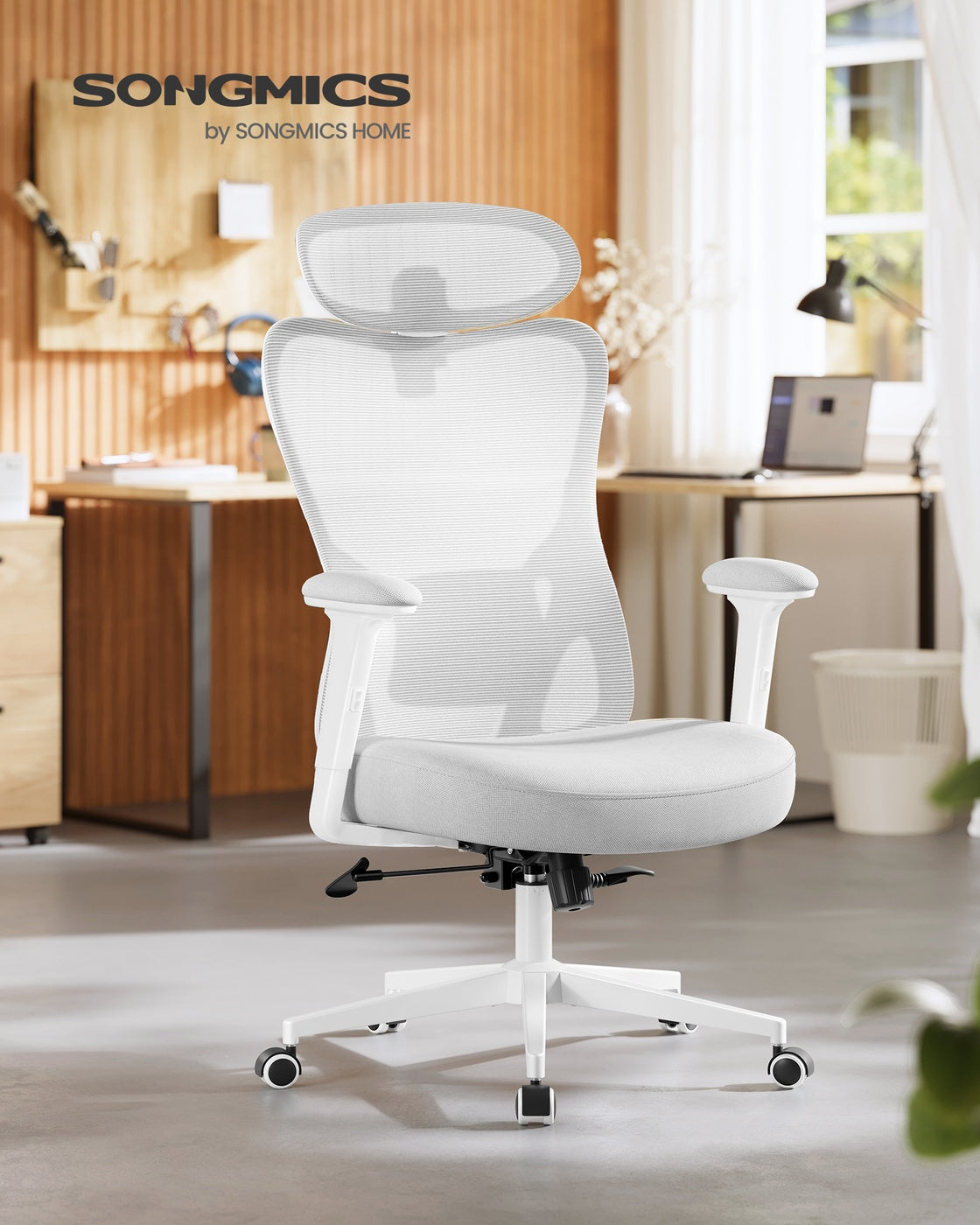 Ergonomic Office Chair - Fabric - Ink Black - Adjustable Lumbar Support and Headrest