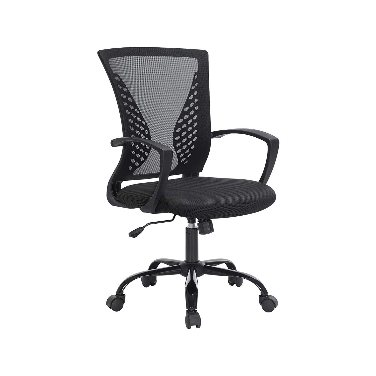Swivel Mesh Office Chair - Mesh - Black - Height Adjustable with Tilt Function
