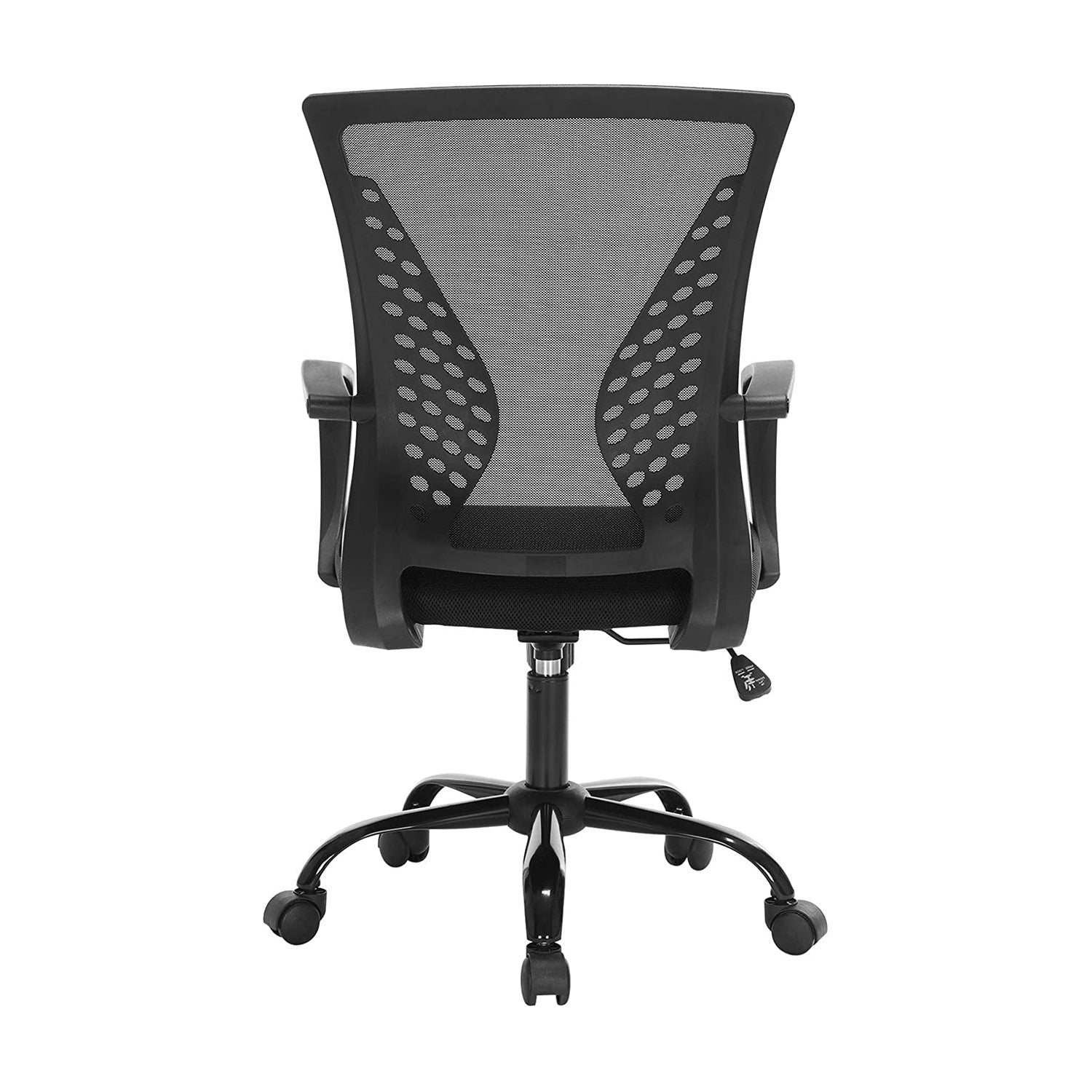 Swivel Mesh Office Chair - Mesh - Black - Height Adjustable with Tilt Function