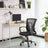Swivel Mesh Office Chair - Mesh - Black - Height Adjustable with Tilt Function
