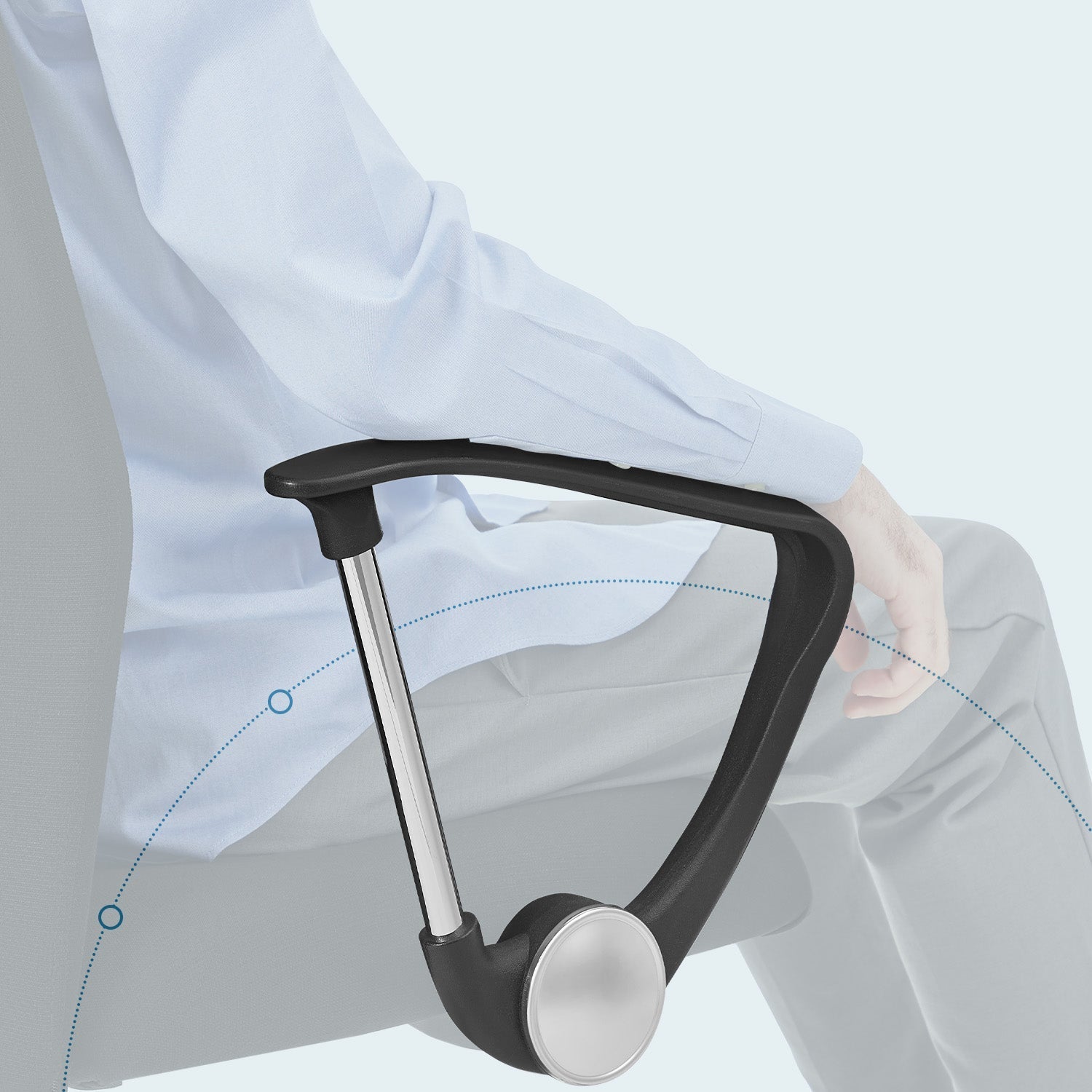 Ergonomic Office Chair - Upholstered Fabric - Dove Grey - Adjustable Height and Tilt Function