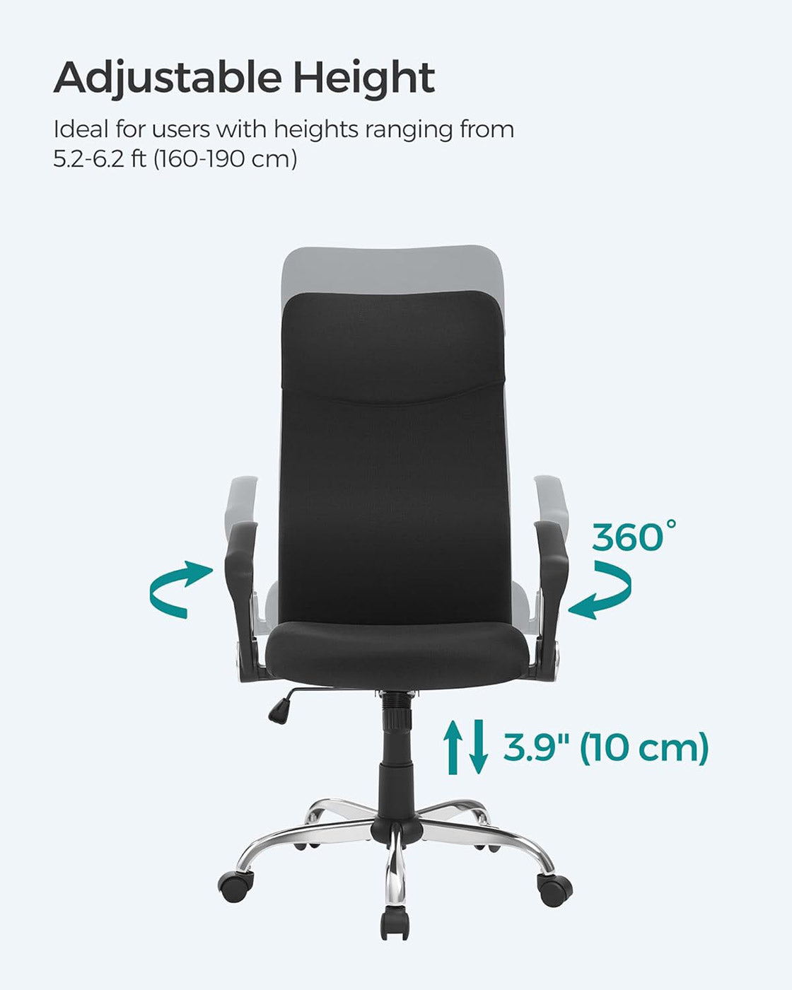Ergonomic Office Chair - Dove Grey - Upholstered