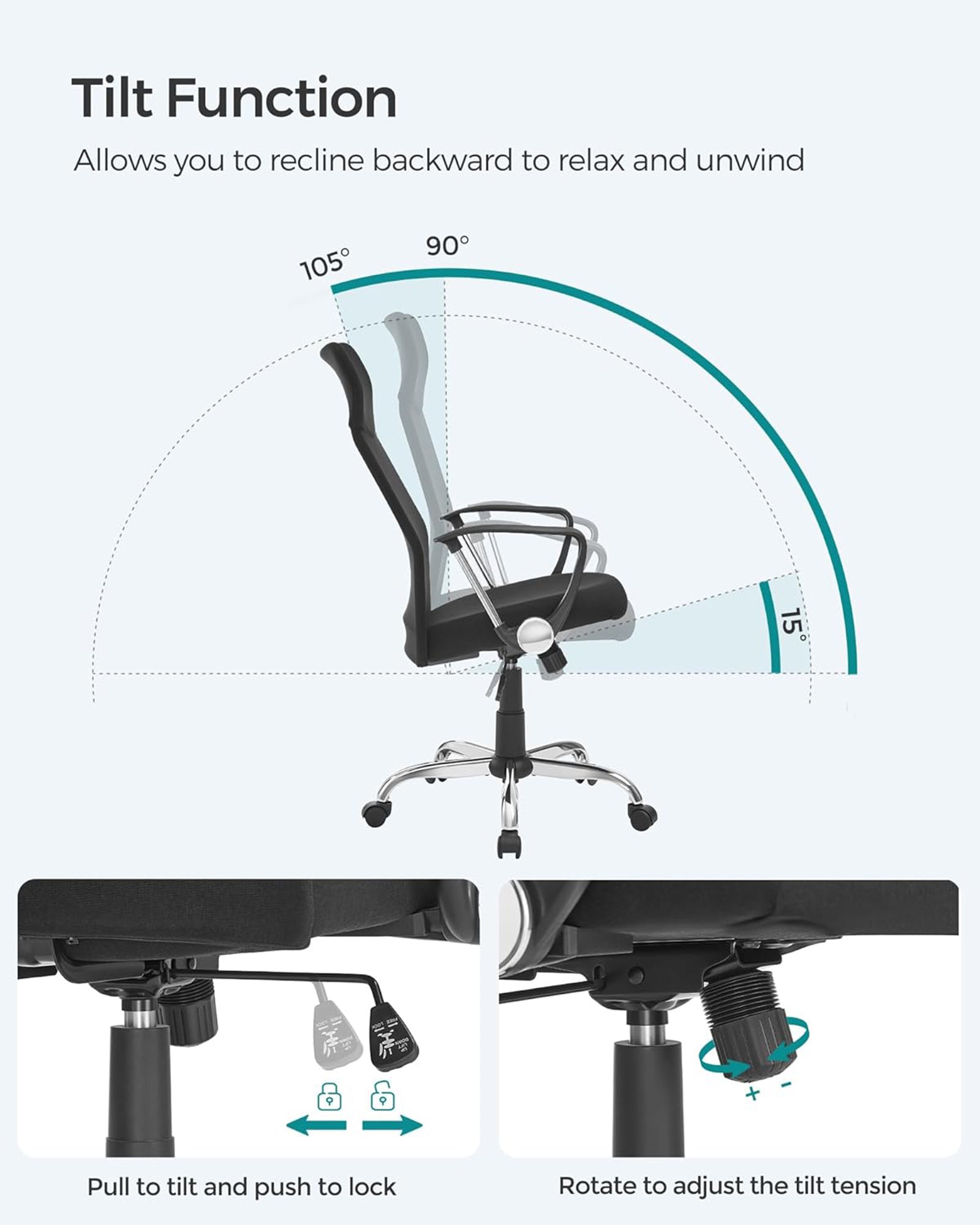 Ergonomic Office Chair - Dove Grey - Upholstered