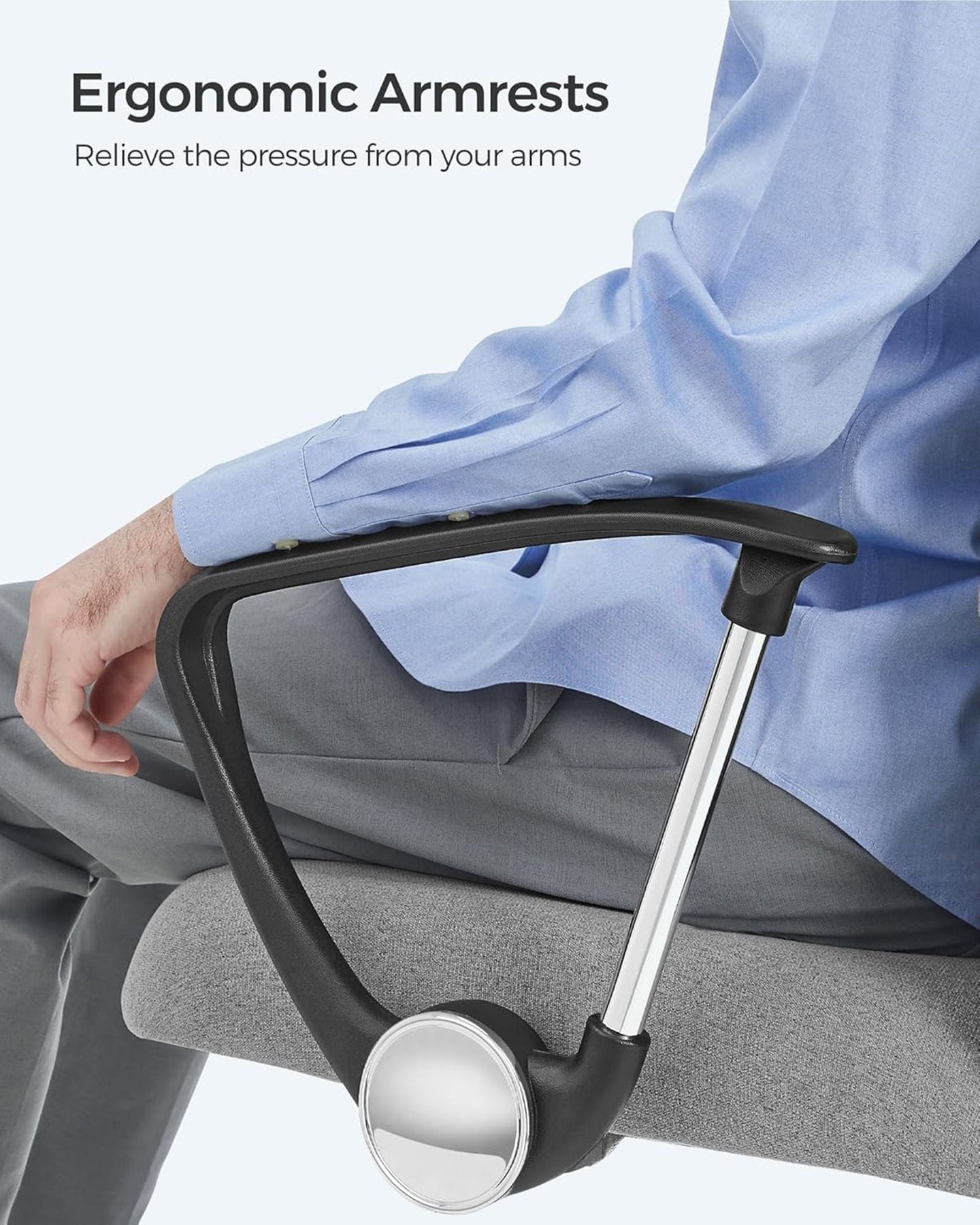 Ergonomic Office Chair - Dove Grey - Upholstered