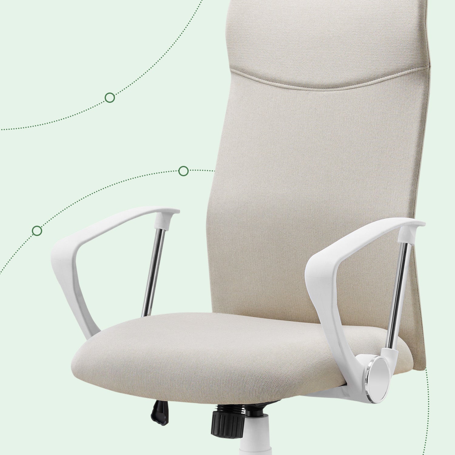 Ergonomic Desk Chair - Beige - Upholstered