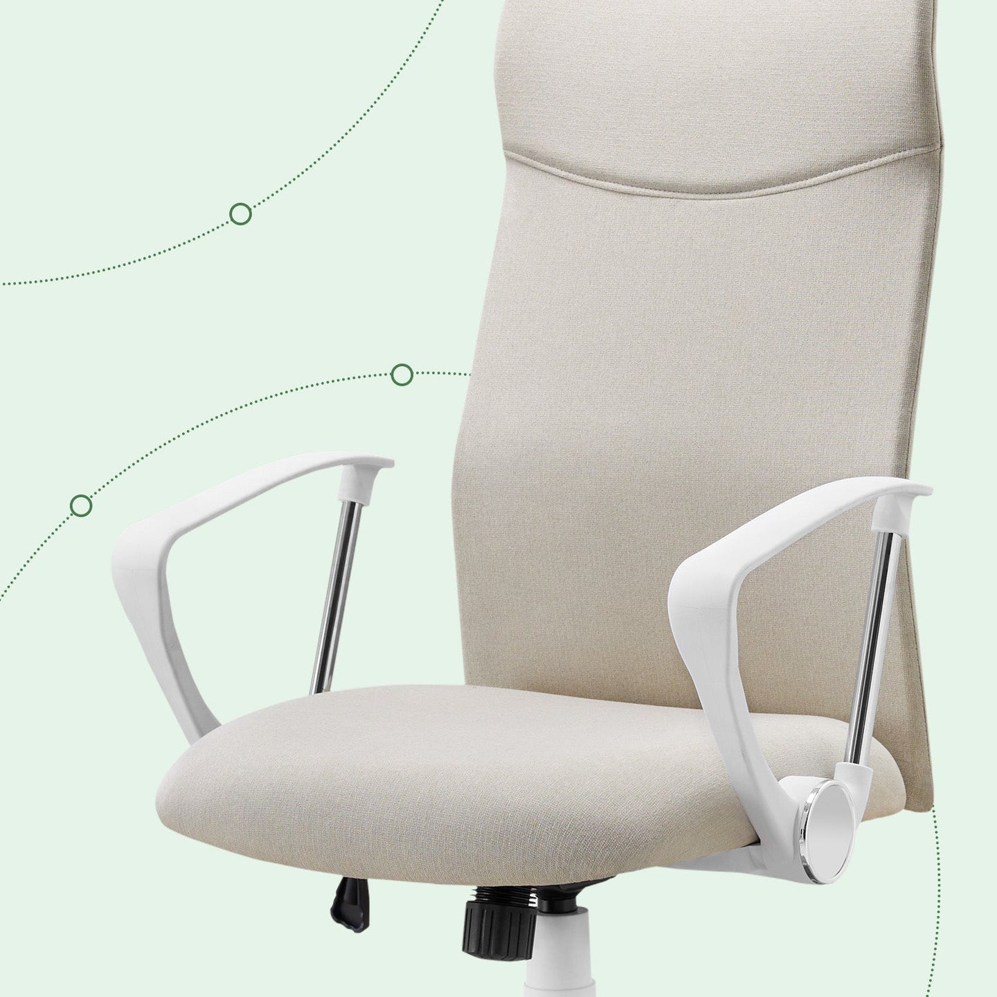 Ergonomic Desk Chair - Beige - Upholstered
