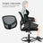 Drafting Stool - Mesh - Black - Ergonomic Design with Height Adjustable Footrest and 360° Swivel