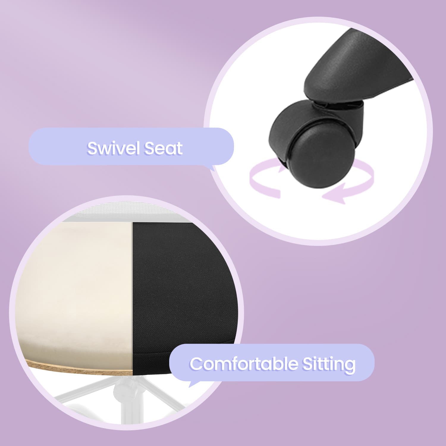 Ergonomic Mesh Office Chair - Mesh - Black - Adjustable Height and Armrests with Lumbar Support