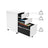 Mobile File Cabinet - Metal - White - Lockable with Wheels