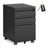 Filing Cabinet - Lockable with Drawers - Matte Black - 39 x 50 x 62 cm