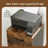 Mobile File Cabinet - Rolling with 2 Drawers - Wood - Rustic Brown and Black