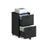 2-Drawer Filing Cabinet - Matte Black - Rolling Design for A4 and Letter-Size Files
