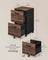 2-Drawer Filing Cabinet - Wood - Natural Walnut - Rolling Design for A4 and Letter Sized Documents