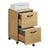 Mobile Filing Cabinet - 2 Drawers with Wheels - Metal - Straw Yellow