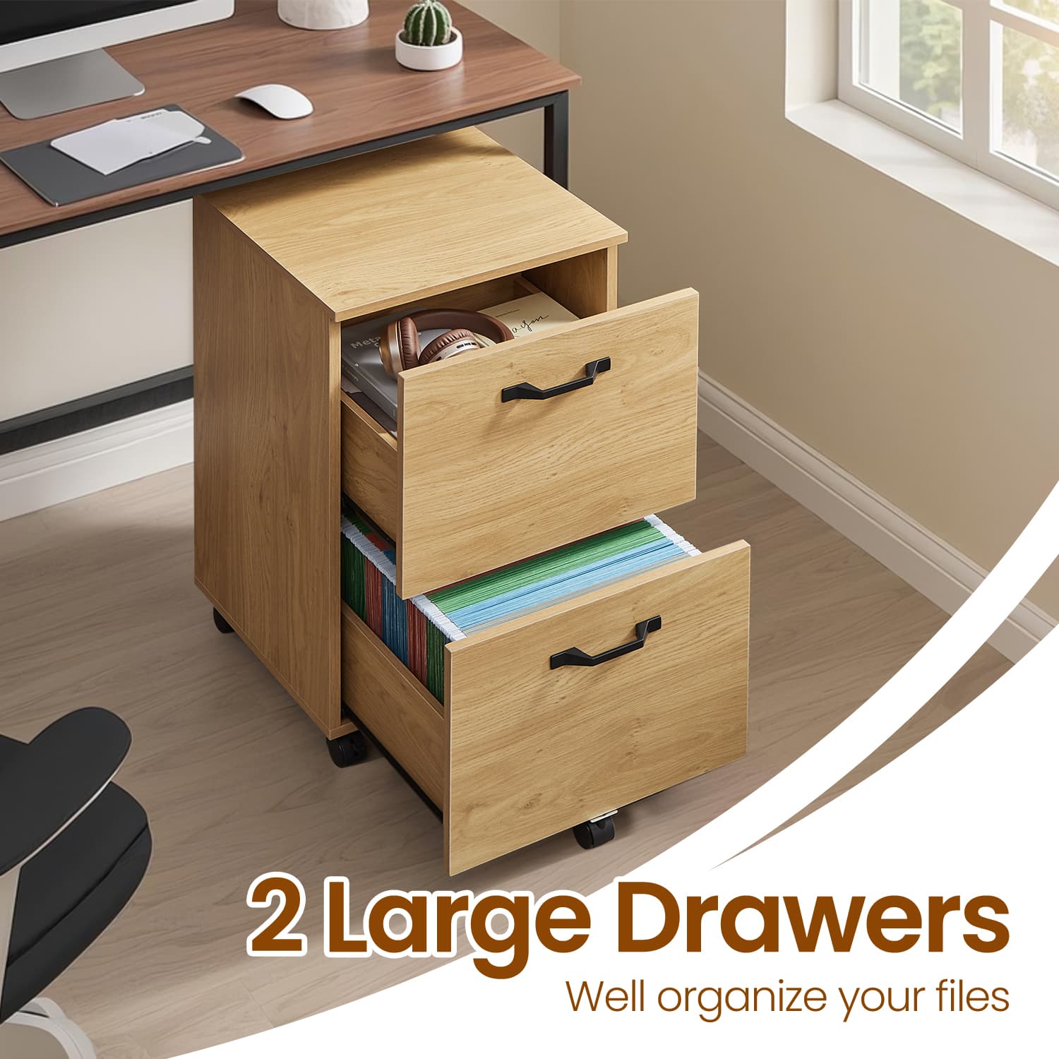 File Cabinet - Wood - Rustic Brown and Black