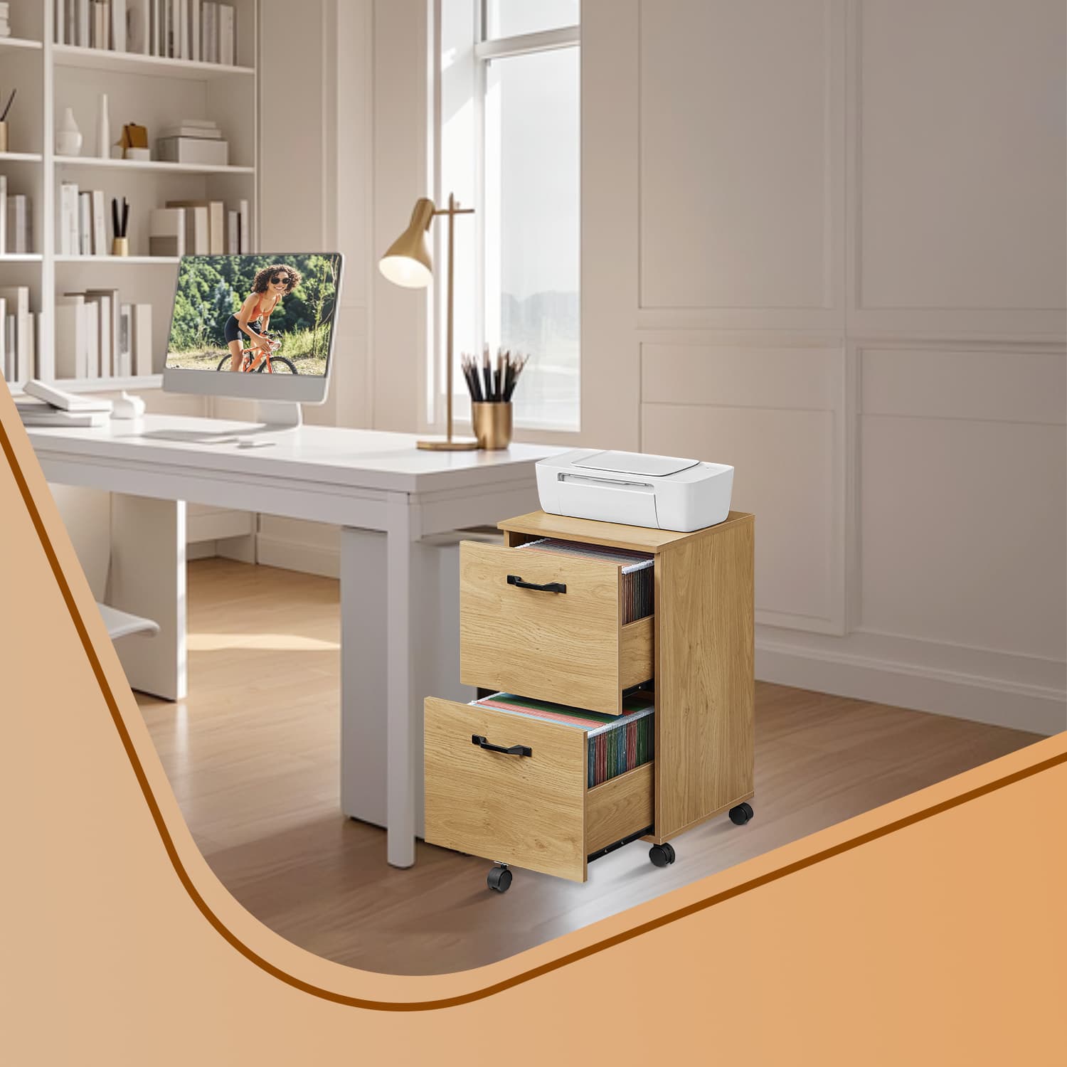 File Cabinet - Wood - Rustic Brown and Black