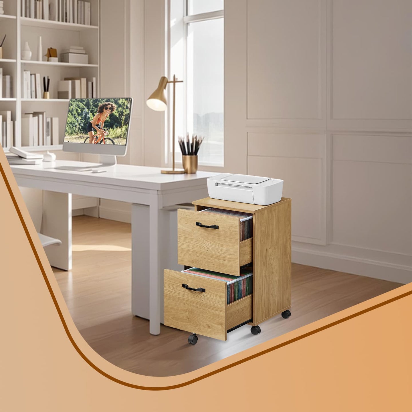 File Cabinet - Wood - Rustic Brown and Black