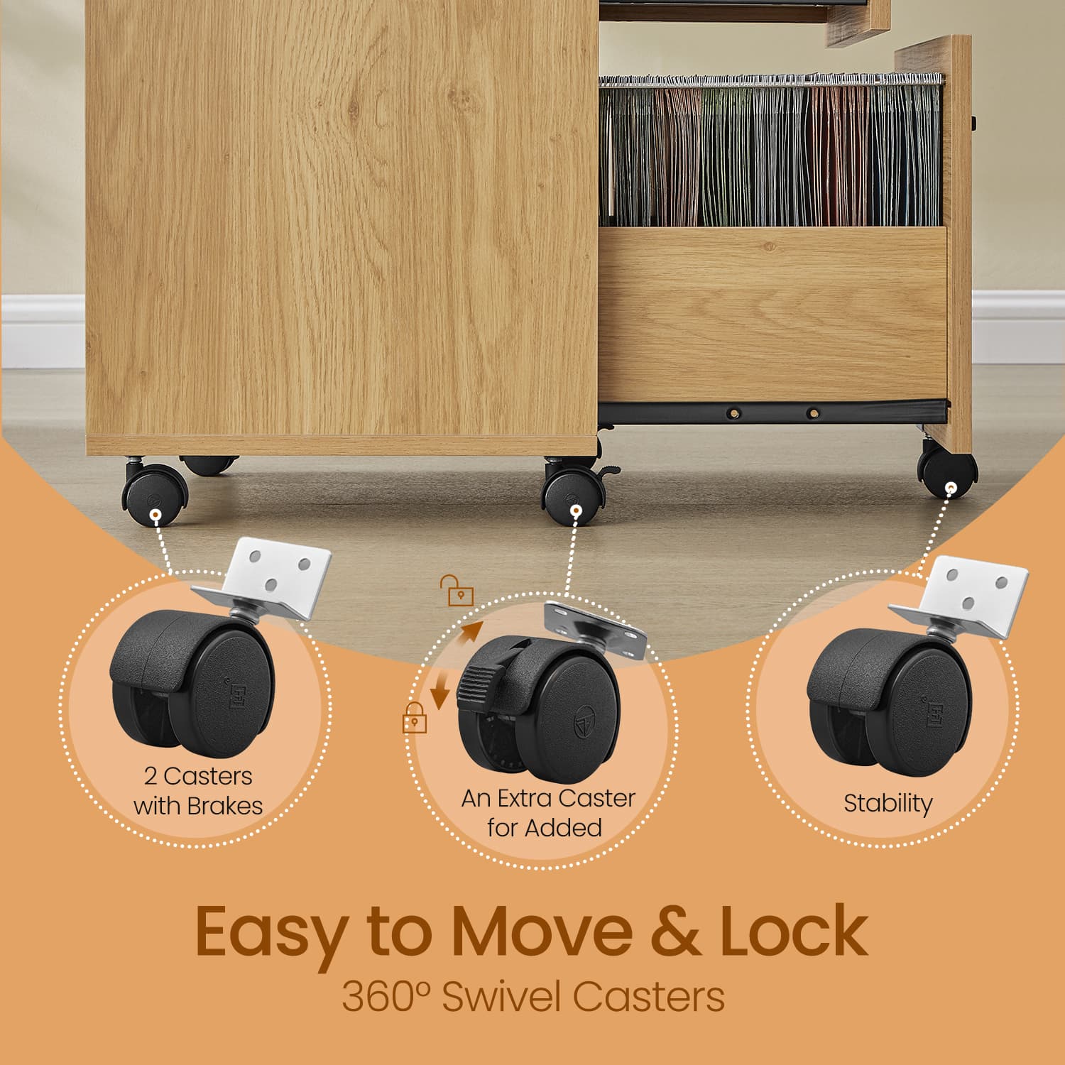 File Cabinet - Wood - Rustic Brown and Black