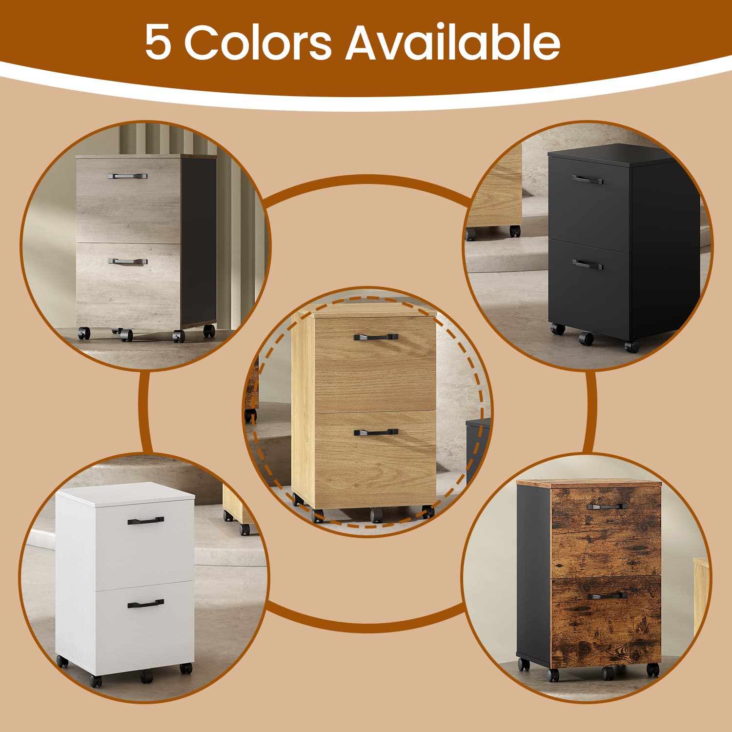 File Cabinet - Wood - Rustic Brown and Black