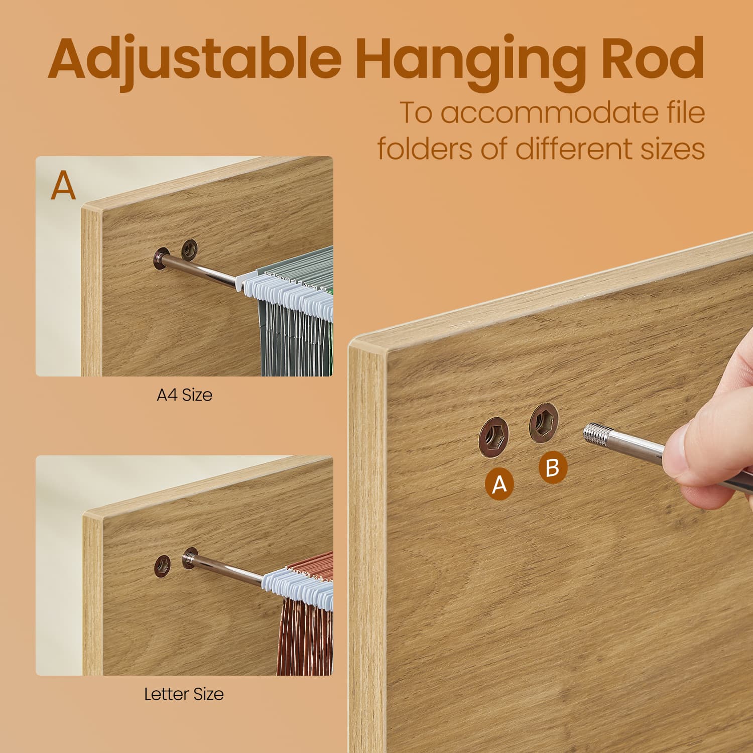 File Cabinet - Wood - Rustic Brown and Black