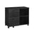 3-Drawer File Cabinet - Wood - Ebony Black - Mobile Lateral Design with Open Compartments