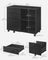 3-Drawer File Cabinet - Wood - Ebony Black - Mobile Lateral Design with Open Compartments