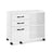 File Cabinet - Wood - Rustic Brown and Black - Mobile with Open Compartments and 3 Drawers