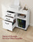 File Cabinet - Wood - White and Rustic Brown - Mobile with Open Compartments