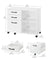 File Cabinet - Wood - White and Rustic Brown - Mobile with Open Compartments